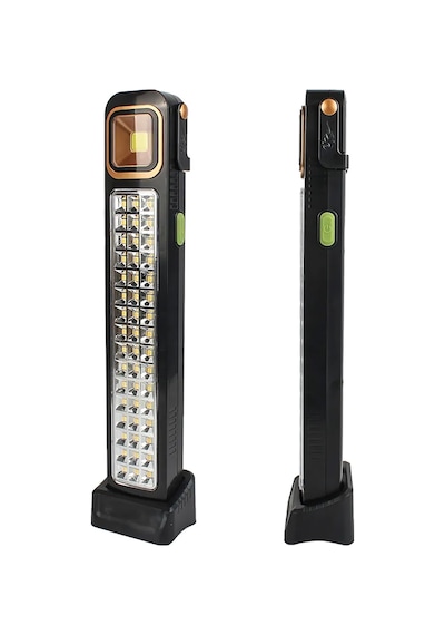 45 Watt Cob Led + 48 Ledli Solar Şarjlı Işıldak Acil Durum Lambası Kamp Lambası Siyah