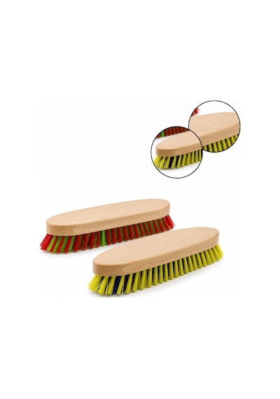 Günsan Temizlik Fırçası Kıl Boyu 2.7cm Tutamak 26.5cm 022 004 Sert Halı Güverte Ahşap Tutamaklı - 12'li Paket