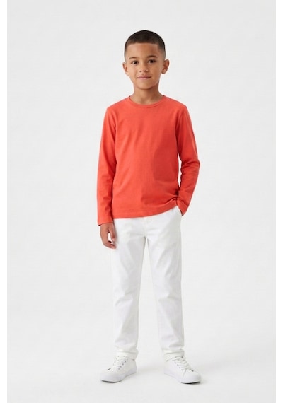 Kiagu Erkek Çocuk Uzun Kollu Basic Düz Tişört %100 Pamuk Bisiklet Yaka T-shirt 2-13 Yaş Nar Çiçeği Kiagu Erkek Çocuk Uzun Kollu Basic Düz Tişört %100 Pamuk Bisiklet Yaka T-shirt 2-13 Yaş Nar Çiçeği