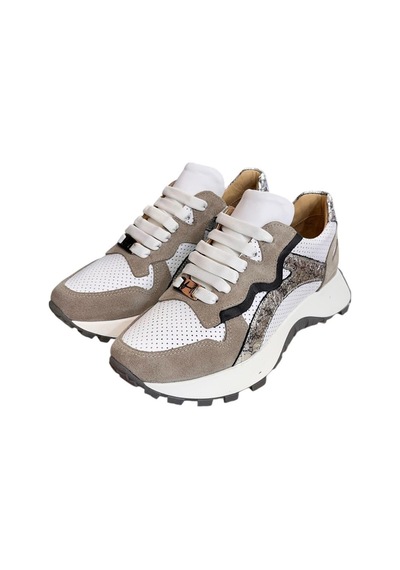 Beyaz Hakiki Deri Vizon Garnili Comfort Taban Bağcıklı Sneaker Beyaz