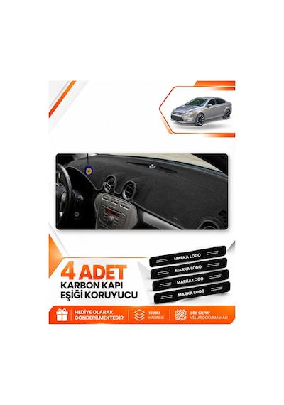 Ford Mondeo Mk4 2008-2014 Uyumlu Torpido Koruma Koruyucu Kılıfı Halısı Örtü Göğüs - Siyah