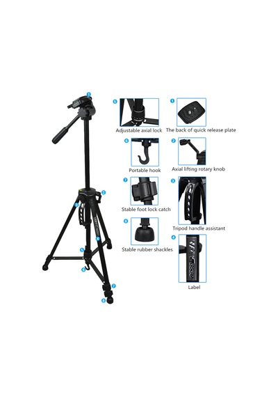 Fototek 147Cm Pro Plus Wt-3530 Tripod Dslr Telefon Tutuculu