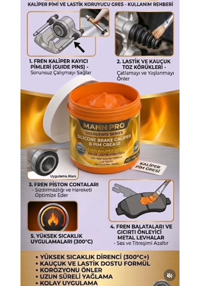 Mann Pro Mann Nano Teknoloji Fren Kaliper Pimi Gresi 100 G