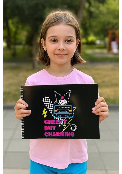 Kuromi Spiralli Resim Defteri 15 Yaprak 17x25cm Süper Kalite Baskı İster 1 Adet İster 2 Adet İster 4
