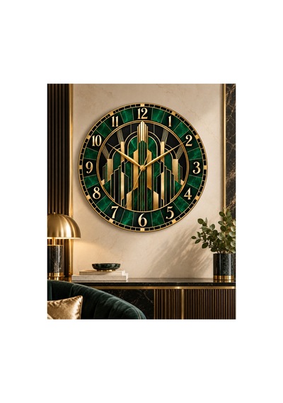 45 Cm Ahşap Art Deco Dekoratif Duvar Saati Uv Baskı Sessiz Akar Mekanizma Hediyelik Saat 1031 Çok Renkli