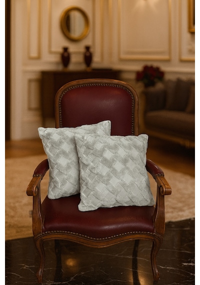 2 Adet Bohem Soft Kırlent Kılıfı 40x40 Ölçülerinde Punch Fermuarlı Koltuk Yastık Kılıfı Panç R