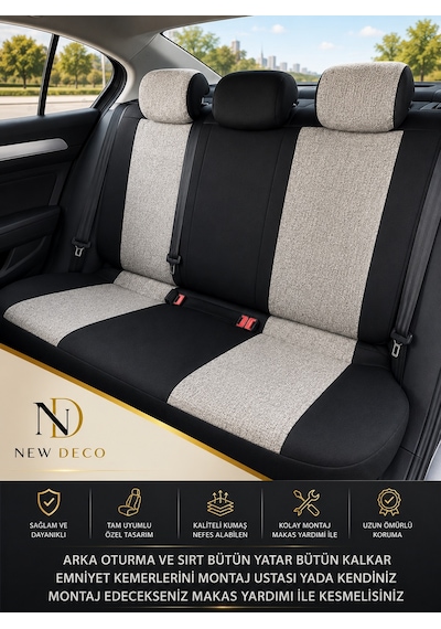 Mazda 323 Uyumlu Oto Koltuk Kılıfı Tam Set Airbag Uyumlu 4 Mevsim Cotfit Serisi 77770948