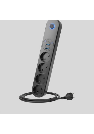4 Lü Akım Korumalı Çoklu Priz 2 Usb, Type-c, 2500w Ve 2 Metre Kablo Diğer
