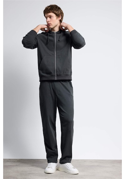 Defacto %100 Pamuk Fermuarlı Sweatshirt F9812ax26spar221 Antrasit-ar221