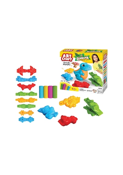3d Dinozor Oyun Hamur Seti 200 Gr. - Oyun Hamuru Seti - Hamur Setleri - Hamur Kalıpları Renkli