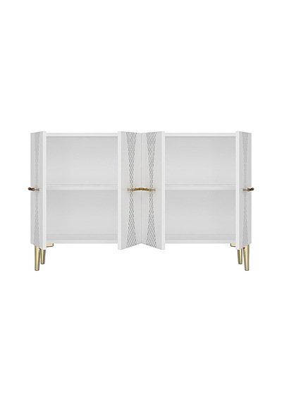 Ka1232b Slım120 Konsol, Kahve Köşesi Ve Tv Sehpası, Çok Amaçlı Dolap Beyaz 120cm