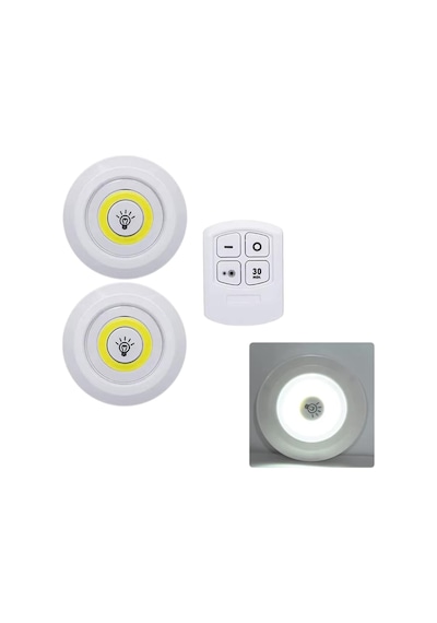 Led Lamba 3'lü Uzaktan Kumandalı Yapışkanlı Diğer