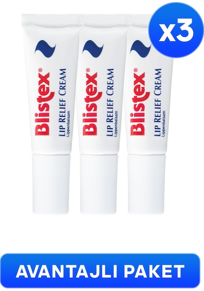 Blistex Lip Relief Cream SPF10 Çatlamış Dudaklar için Bakım Kremi 3 x 6 ML