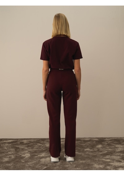 Xint Bordo Pamuk Dokulu Oversize Sweat Pantolon 470400