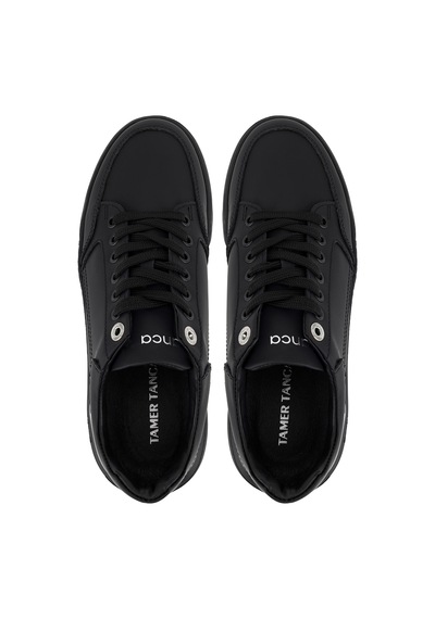 Tamer Tanca Erkek Hakiki Deri Siyah Sneakers & Spor Ayakkabı 1212 2510 Erk Ayk Y26 Sıyah Met