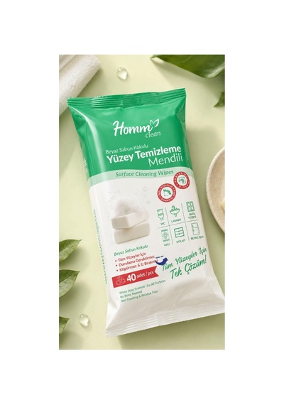 Homm Clean Beyaz Sabun Kokulu Yüzey Temizleme Mendili 40 Adet 40'lı Set