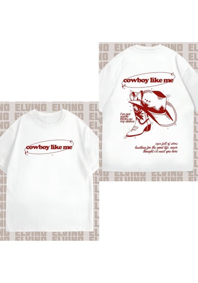 Noıssey Beyaz "cowboy Like Me" Basklı Oversize Unisex