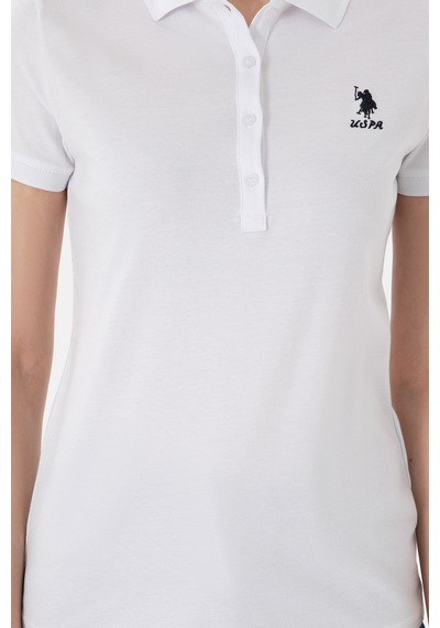 U.S. Polo Assn. Kadın Beyaz Basic Polo Yaka Tişört 50300896-VR013