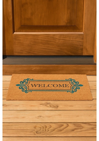 Valerine Life Velür Coco Dokulu Welcome Hoş Geldiniz Kapı Önü Dış Mekan Paspası 45x70cm 27ycm260111 Kahverengi