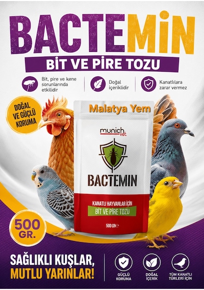 Bactemin Akarsid Doğal Kanatlı Bit Kene Parazit Tozu 500 Gr