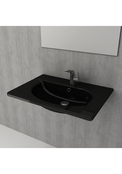 Bocchi 1009-005-0126 Taormina Arch Etajerli Lavabo 65cm - Parlak Siyah
