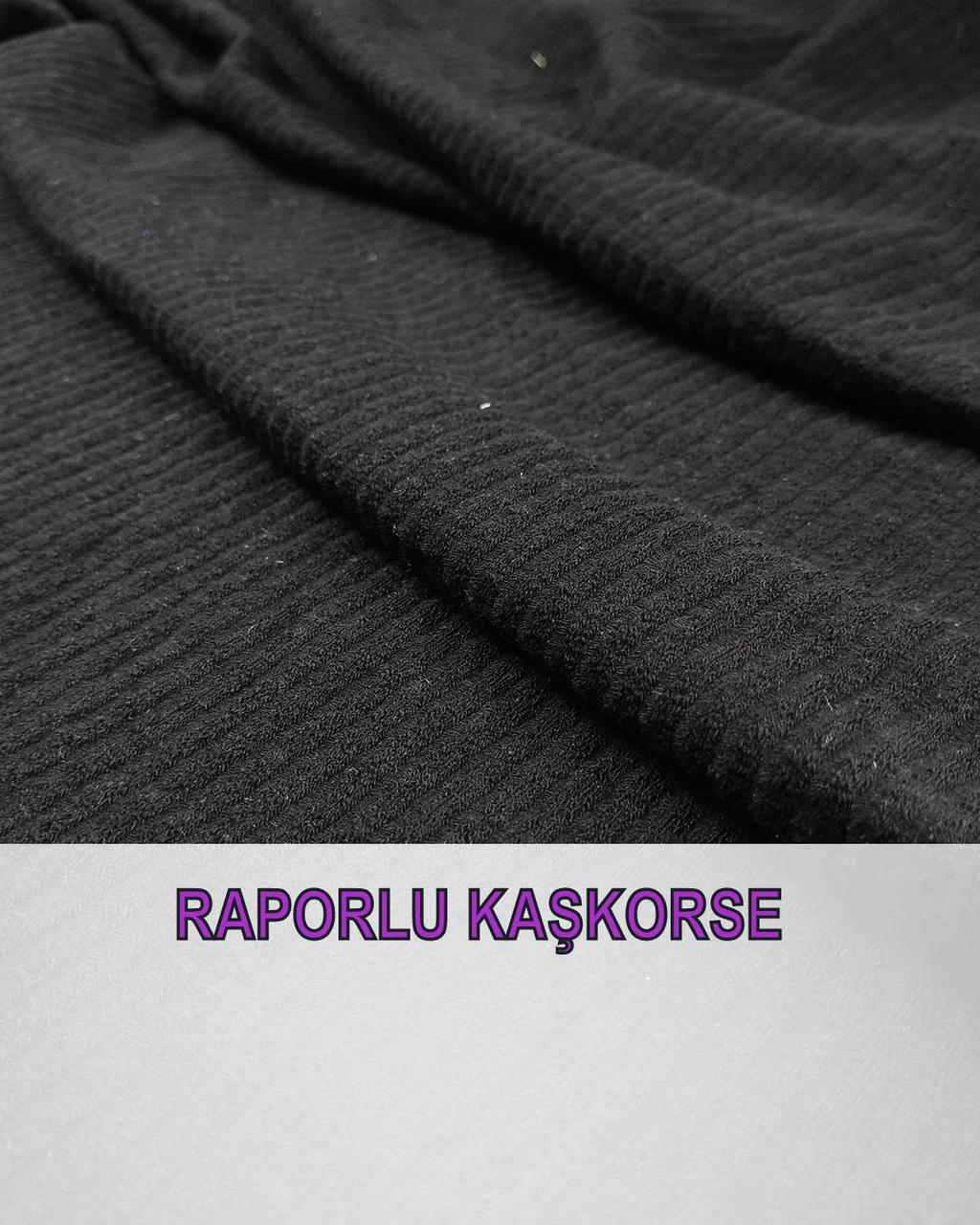 İnce Raporlu Örme Siyah Renkteen: 130 Cm-3354 Renkli