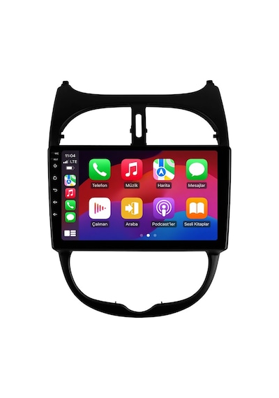 Peugeot 206 1999-2011 Android Multimedya Carplay Android Auto Navigasyon 10gb Ram 256gb Pro 9"