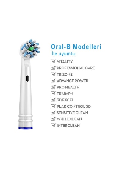 Lovyco Precision Clean 8’li Oral-B Uyumlu Diş Fırçası Yedek Başlı