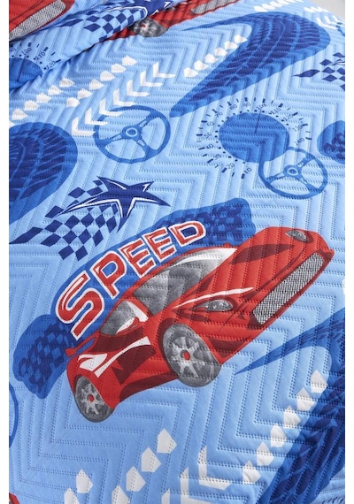 Ultrasonik Kapitoneli Speed Tek Kişilik Yatak Örtüsü Mavi Çok Renkli