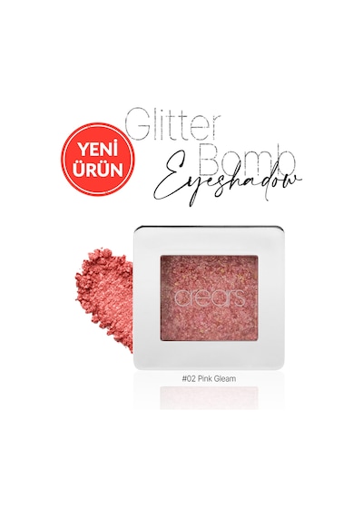 Cre'ars Mücevher Parlaklığında Yoğun Pigmentli Tekli Far Glitter Bomb Eyeshadow 02 Pink Gleam