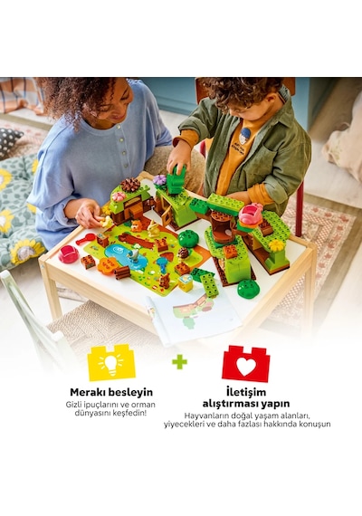 LEGO® DUPLO® Vahşi Hayvanlarla Keşif Ormanı 10480 – 2 Yaş ve Üzeri Çocuklar için 6 Hayvan İçeren Oyuncak Yapım Seti (131 Parça)