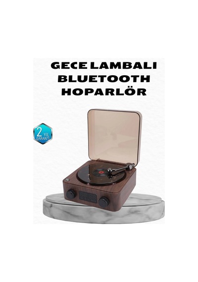 Gece Lambası Bluetooth Hoparlör Dijital Saat Çok Fonksiyonlu Su Dalgası Işıklı