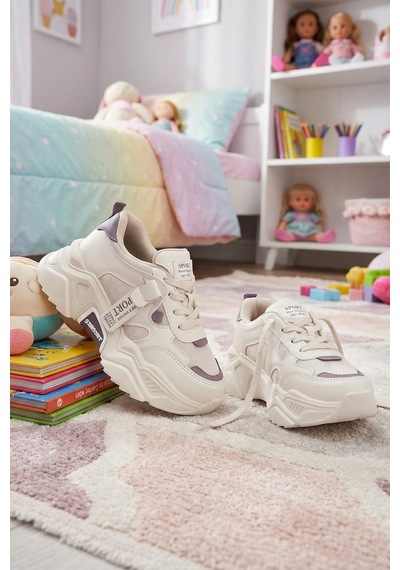 Dark Seer Kids Ds K 2051 Sneaker 2025 Kız Çocuk Bej-mor