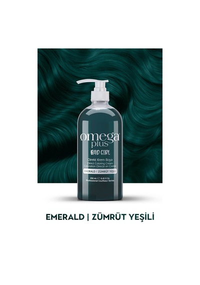 Omega Plus Bad Girl Zümrüt Yeşili Amonyaksız Renkli Saç Boyası 250ml