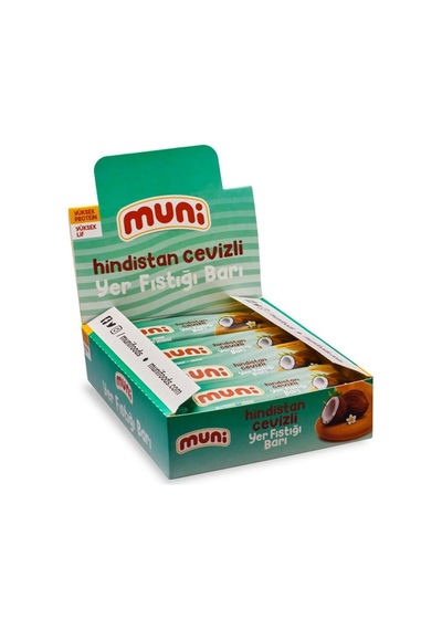 Muni Hindistan Cevizli Yer Fıstığı Barı 12 x 40 G