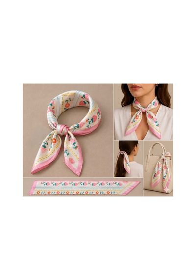 D2listone Desenli Fular Bandana 50x50 Çok Renkli