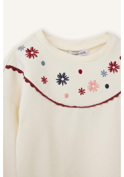 Defacto Oversize Sweatshirt Kız Bebek G8156a526sper99 Ekru-er99