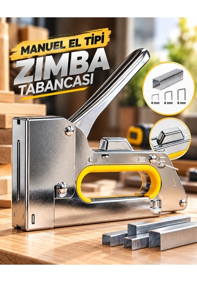 El Tipi Manuel Zımba Tabancası 4-6-8 Mm No.13 Ergonomik Tutma Kol
