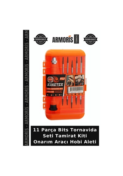 11 Parça Bits Tornavida Seti Tamirat Kiti Onarım Aracı Hobi Aleti