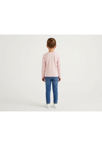 Benetton Kız Çocuk Açık Pembe Tshirt