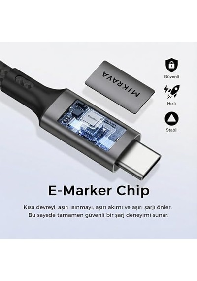 Usb 4.0 40gbps Usb C Veri Kablosu, 240w Usb C Şarj Kablosu, 8k 60hz 4k 240hz 2k 360hz Thunderbolt 4 Görüntü Kablosu, Macbook, Monitör, Docking İstasyonu, İphone İle Uyumlu - 1.8 Metre