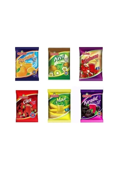 6 Lı Paket Portakal-kivi-kuşburnu-çilek-muz-karadut 250 Gr Içecek Tozu Diğer