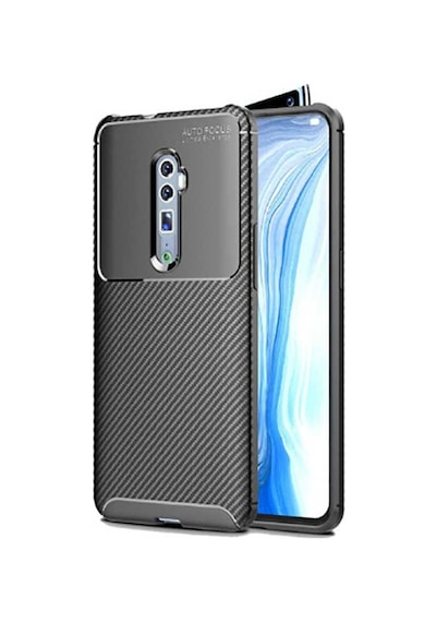 Adige Oppo Reno 10x Zoom Kılıf Negro Karbon Desen Silikon