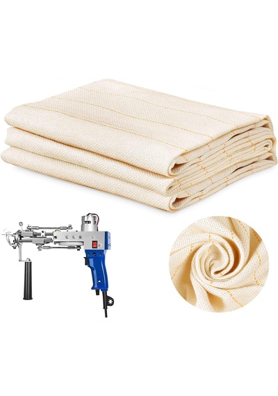 Tufting Kumaşı - 3 Metre Standart Ende - Keşiş Bezi - Panç Kumaşı - Punch Kumaşı - Monks Cloth Krem Bej