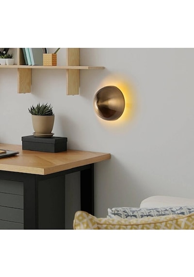 Mylights Modern Retro Eskitme Led Aplik Sıcak Sarı Işık Aplik Lam Siyah