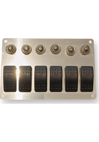 Erol Marin Krom 6'lı Swıtch Panel Otomatik Sigortalı Ve Işıklı 120mm X 185mm