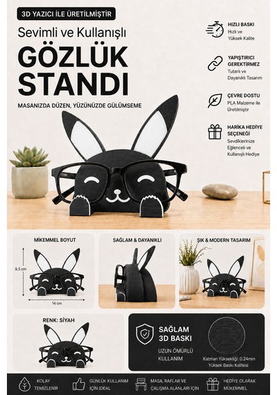 3d Baskı Gözlük Standı Dekoratif Masaüstü Gözlük Tutucu 71756601
