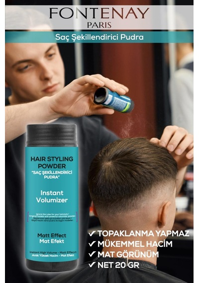 Fontenay Saç Şekillendirici Pudra Toz Wax Mat Effect X2 + Şekil Tarak'ı +saç Spreyi 400ml 4'lü Set