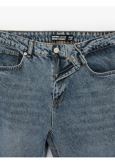 Koton Normal Bel Pamuklu Cepli Vintage Straight Fit Jean Pantolon İndigo Stone 6sam40150nd İndigo - Taş Koton Normal Bel Pamuklu Cepli Vintage Straight Fit Jean Pantolon İndigo Stone 6sam40150nd İndigo - Taş