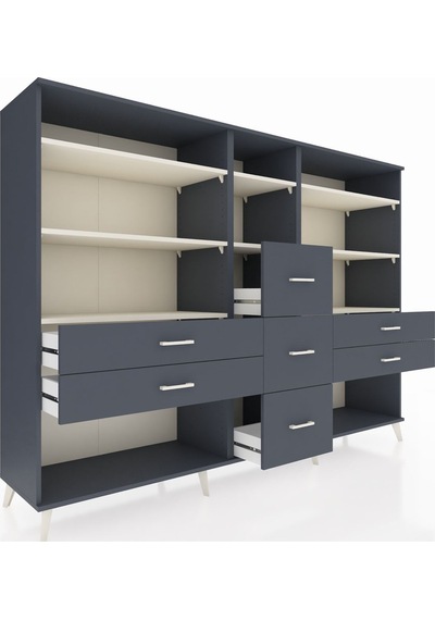 Hyperion Dolap 8 Raflı 7 Çekmeceli 220x44x163 Antrasit-aytaşı/an Antrasit-aytaşı/antrasit Hyperion Dolap 8 Raflı 7 Çekmeceli 220x44x163 Antrasit-aytaşı/an Antrasit-aytaşı/antrasit